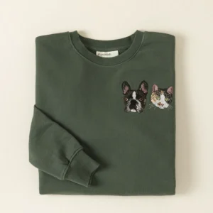 Custom Pet Embroidered Sweatshirt, 2 Pets